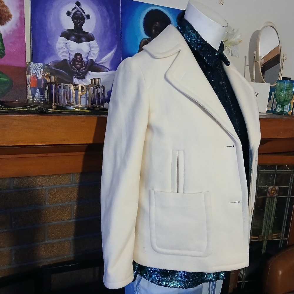 Cream Wool Coat - Picture 8 of 10